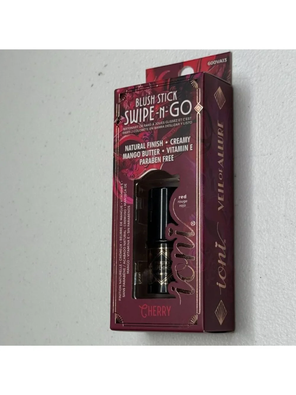 Ioni Blush Stick Swipe N Go Cherry Red Cream Natural Finish New